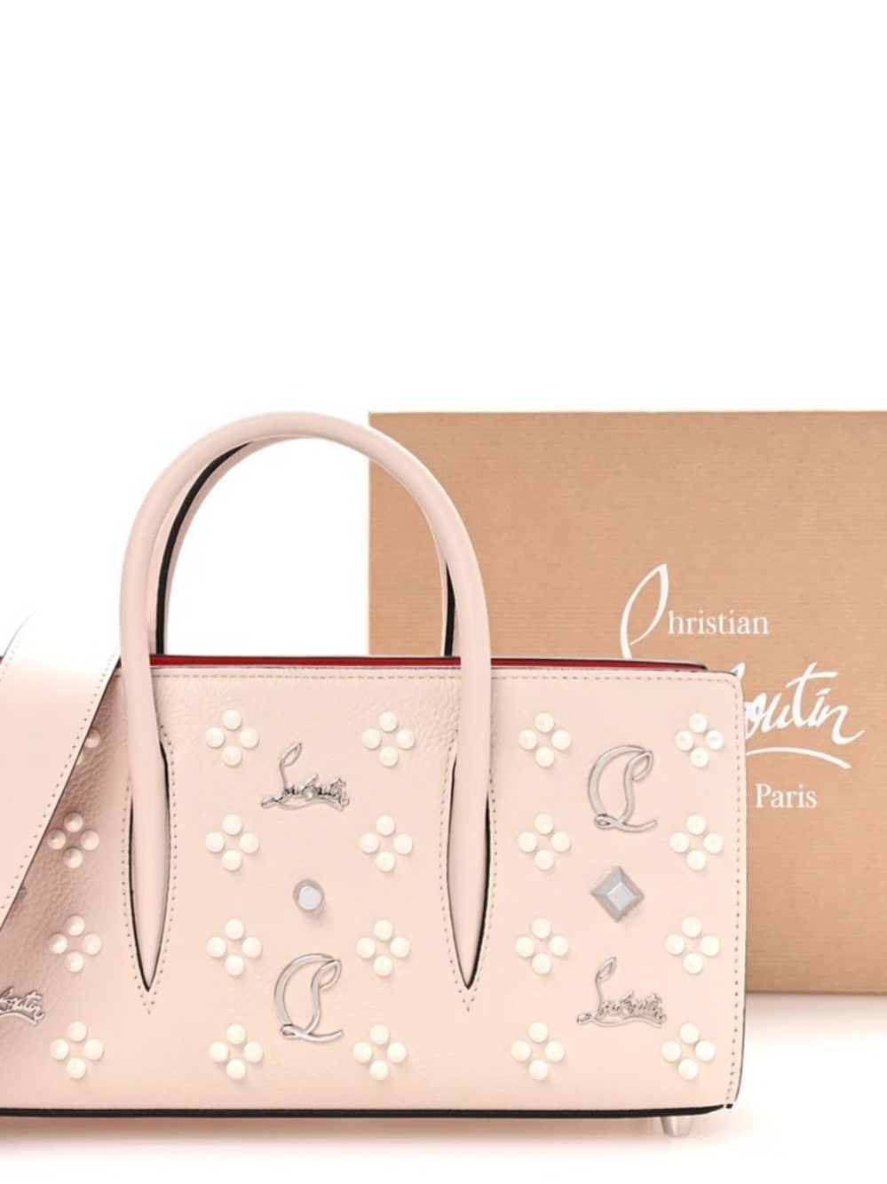 Christian Louboutin Blush Floral Studded Tote